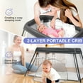 thumbnail image 3 of Vomeast Travel Crib, Baby Bassinet Portable Crib, Travel Playard Foldable with Baby Mattress, Gray, 3 of 6