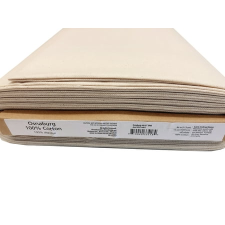 RTC Fabrics 100% Cotton 44/45" Wide Solid Color Natural Osnaburg-Permanent Press Muslin By The Yard, Unbleached, Off-White