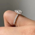 thumbnail image 2 of Cora Jewellery 1CT Pear Moissanite Halo Engagement Ring For Women , 14K Yellow Gold, 2 of 7