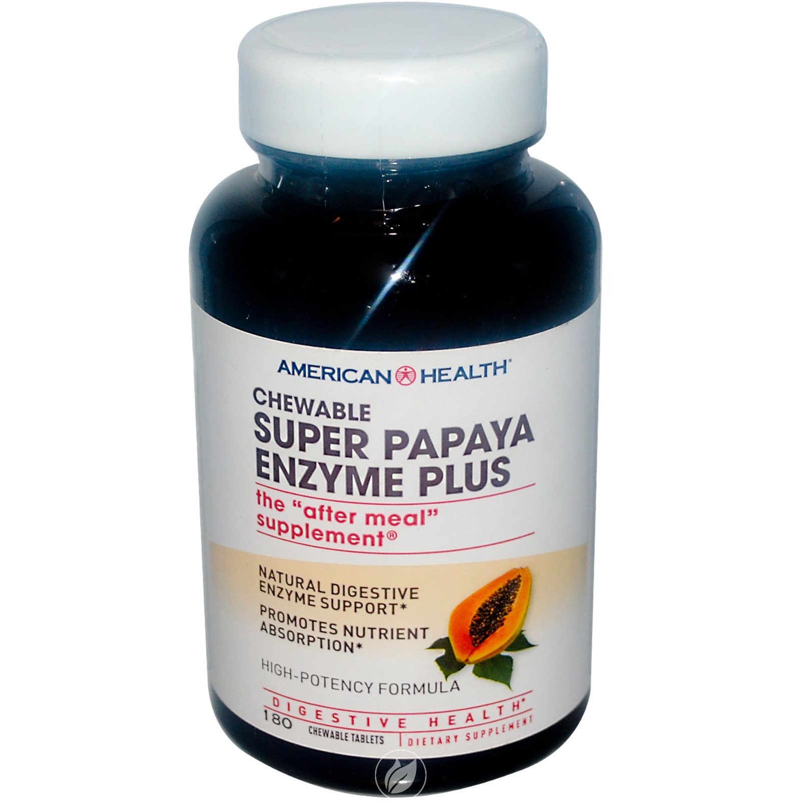Super Papaya Enzyme Plus 180 Chewable Wafers by American Health, Pack