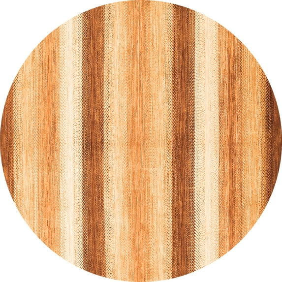 Ahgly Company Indoor Round Abstract Orange Contemporary Area Rugs, 7' Round