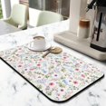 thumbnail image 2 of 2 Pack Washable Rubber Multicolored Flower Leaves Dish Drying Mats for Kitchen Counter Home Large Coffee Bar Pad Accessories and Decor for Utensils Stemware (2pcs 19.5''x12''), 2 of 6