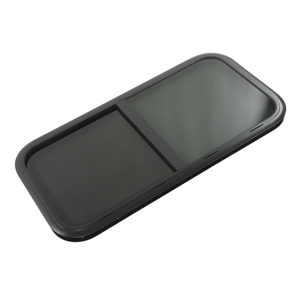 Sliding Rounded Window, 900x500mmm Sliding Rounded Window Black Aluminum Alloy Frame with Removable