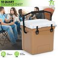 thumbnail image 2 of Magshion 18 Quart Portable Insulated Ice Cooler with Bottle Opener and Latches, Holds Up to 30 Cans, Leak-Proof Outdoor Hard Cooler for Camping Fishing Picnic Boat, Khaki, 2 of 12