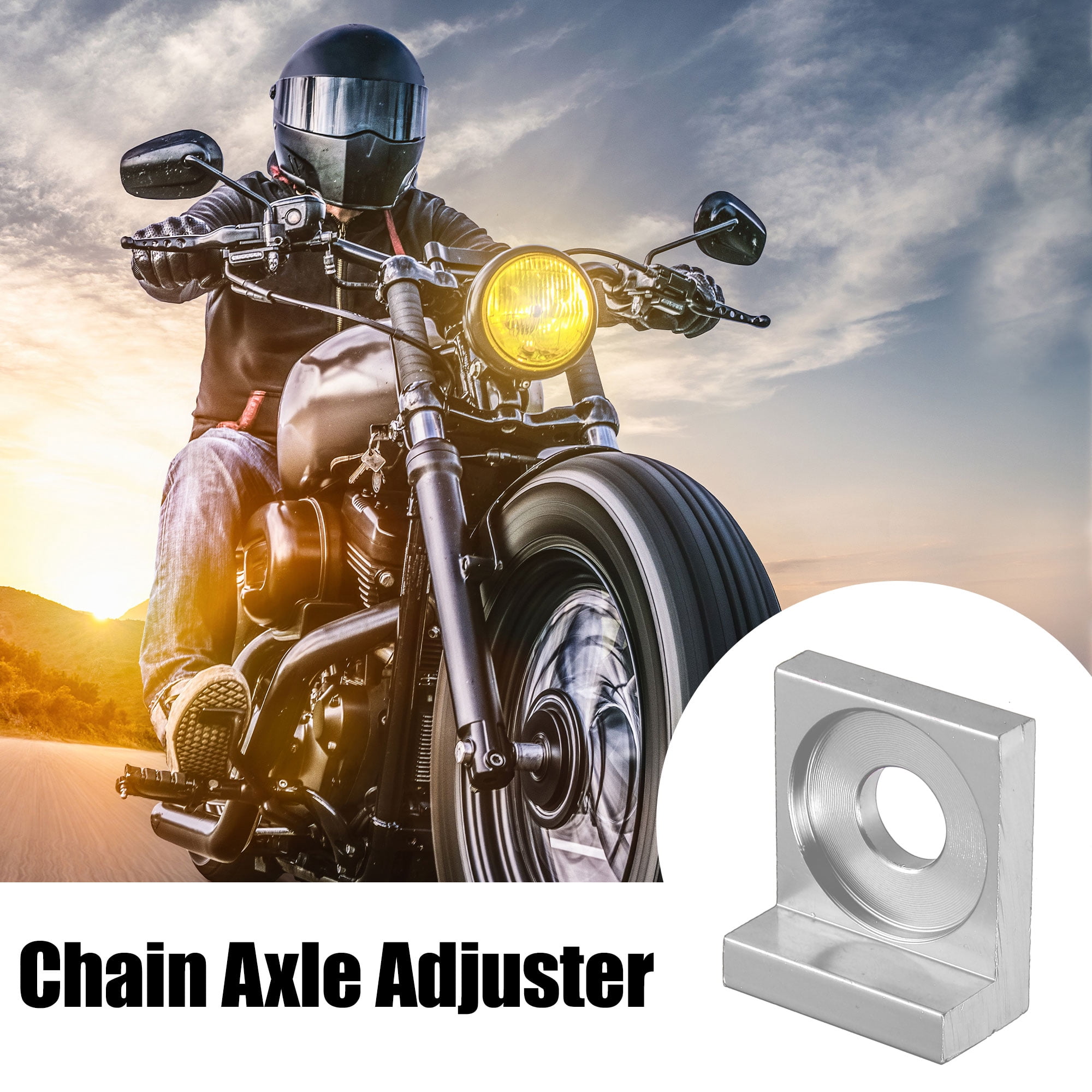 Unique Bargains 4Pcs Dia Hole Chain Adjuster Block Tensioner Metal Silver Tone