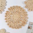 thumbnail image 2 of Lunfar Set of 4 Round Woven Placemats for Dining Table 30cm Small Natural Braided Rattan Tablemat Hollow Wicker Charger Plates for Holiday Thanksgiving Christmas Kitchen Table Mat, Beige, 2 of 5