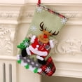thumbnail image 1 of Christmas Stockings, Big Xmas Stockings Decoration, 3D Plush Socks Gift Bags for Kids Decor Home Ornament Holiday Party Supplies, Burlap Style with Deer, 1 of 6