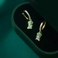 thumbnail image 5 of Cute Dinosaur Dangle Hoop Earrings S925 Sterling Silver Green Cubic Zirconia Crystal Lovely Animal Dangling Charm Drop Huggie Hoops Studs Earring Dainty Jewelry for Women, 5 of 5