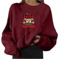 thumbnail image 2 of Pntutb Mujer Casual Moda Suelta Navidad Estampado Manga Larga Corto Cuello Redondo top Pntutb Pntutb-5940, 2 of 4