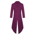 thumbnail image 2 of Ecqkame Trench Coat Men Men's Fashion Coat Windbreaker Gothic Style Jacket Men's Retro Halloween Coat Purple L, 2 of 6
