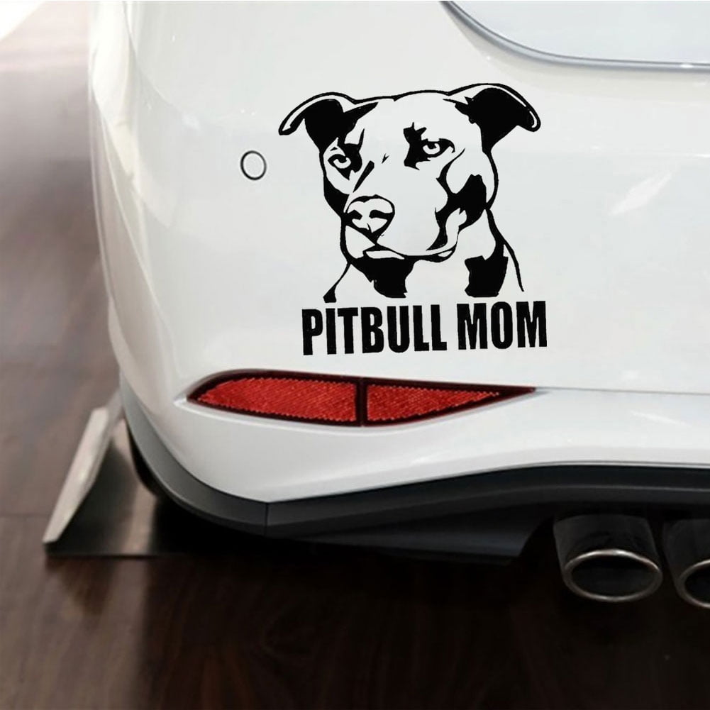 4-COUNT Pit Mom Pit Bull Pitbull Dog Decal Sticker Pet Gift Accessory for Car