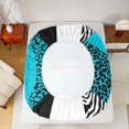 thumbnail image 5 of jejeloiu Geometric Zebra Striped Twin Sheet Sets,Black Blue White Bedding For Girls Kids 3pcs, 5 of 7