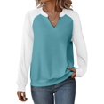 thumbnail image 1 of Sudadera EADINVE para mujer, casual, cuello en V, manga larga, holgada, 1 of 6