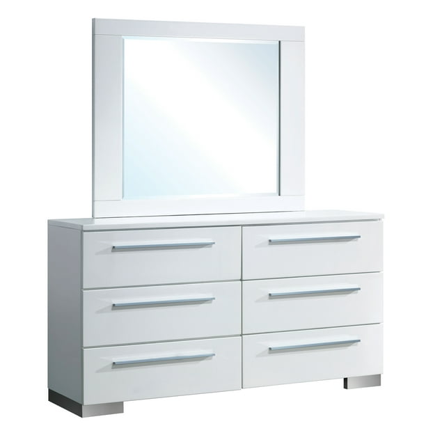 Furniture Of America Rema Contemporary, 50 Inch Wide White Dresser