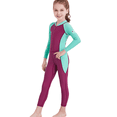 thumbnail image 2 of FYMNSI Kids Wetsuit Girls Full Body Swimsuit One Piece Long Sleeve Bathing Suit Zipper Sun Protection Warm Swimwear for Swimming Diving Surf Water Sports, 2 of 9