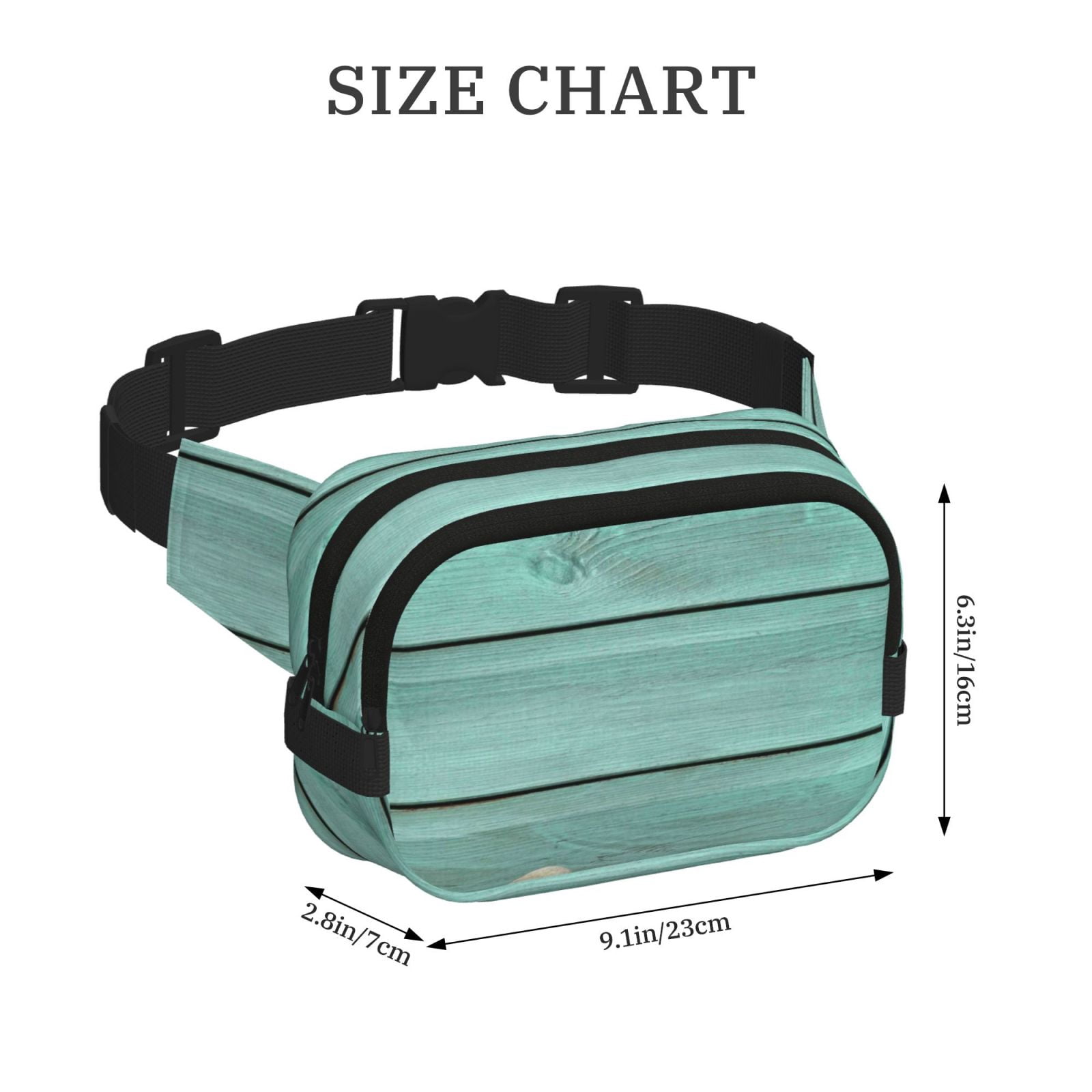 Kdxio Wood Grain Crossbody Double Layer Waist Bag Belt Bag for Unisex Fanny Pack Fashion Waist Packs for Hiking Running Shopping Traveling