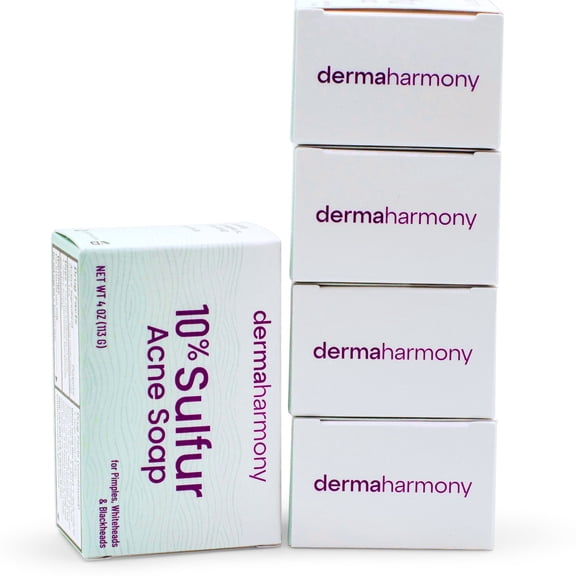 DermaHarmony 10% Sulfur Bar Soap - 4 oz each - (5 Bars)