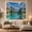 Open Mountain View, variant on Open White Window to Turquoise Beach with Palm Trees, Peaceful Coastal for Beach Lovers, Tropical Seascape Wall Art, Housewarming Gift Tapestry Wall Hanging for Bedroom and Living Room