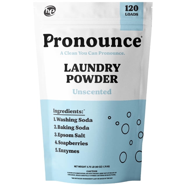 Detergente para ropa en polvo Pronounce Earth-Derived 120 cargas