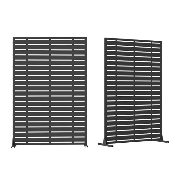 Privacy Screen Outdoor Privacy Screen, Freestanding Patio Screen with Metal Frame & Resin Panels, Modern Decorative Privacy Fence for Patio, Garden, Balcony, Backyard,Partition Screen