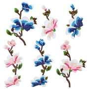 Patch Magnolia Flower Embroidery Patches Floral 2 Sets The Flowers Clothing Polyester Trendy Accessories