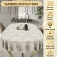 thumbnail image 5 of Geometrical Oval Tablecloth Farmhouse 54"x72" Waterproof Table Cloth Washable Fabric Table Cover for Indoor/Outdoor Home Kitchen Dinner Decor, 5 of 6