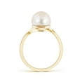 thumbnail image 2 of ANGARA Freshwater Cultured Pearl Solitaire Bypass Ring in 14K Yellow Gold for Women | June Birthstone, Birthday, Anniversary, Jewelry Gift for Women | Pearl Ring, 2 of 7