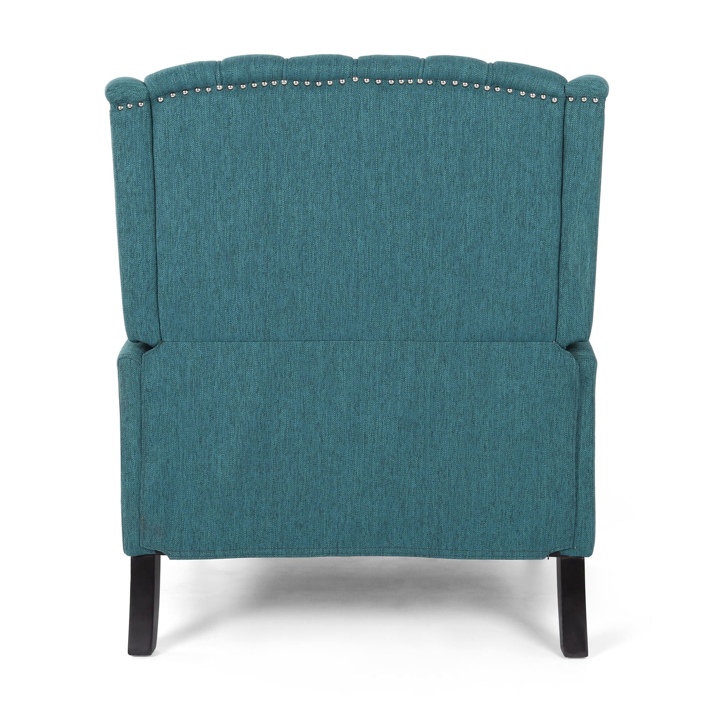 Noble House Albert Oversized Tufted Fabric Push Back Recliner, Blue