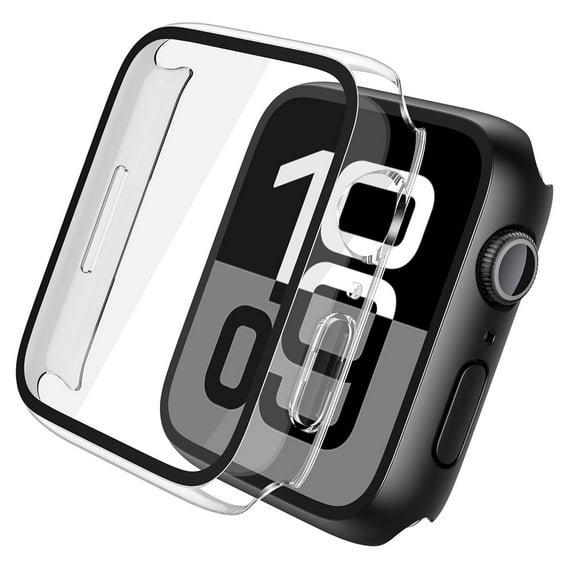 For Apple Watch Series 11/10 [42mm] Case, IC ICLOVER Full Cover Snap-on Cover with Built-in Clear Glass Screen Protector Anti-Scratch & Shockproof Hard PC Transparent Bumper iWatch Series 10 42mm