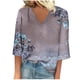 thumbnail image 1 of Blusa de Manga Corta Mujeres Cuello en V de Verano Impreso, Top Regular Casual Sexy para el Hogar Y el Uso Diario, 1 of 5