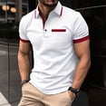 thumbnail image 2 of WTXUE Polos Short Sleeve, Scrunch Neck Polo Golf Shirts for Men Spring Summer Casual Buttons Lapel T Shirt Tops Solid | Workwear for Men White XL, 2 of 5