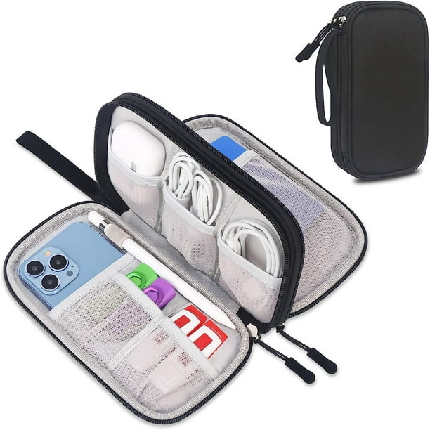 Electronic Organizer Travel Case Tech Organizer Pouch Bag Small Electronics Accessories Double Layers