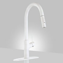 Achelous White Kitchen Faucet with Pull Down Magnetic Docking Sprayer,Modern Stainless Steel Pull Out RV Kitchen Sink Faucets,Single Handle Deck Mount,Grifos De Cocina