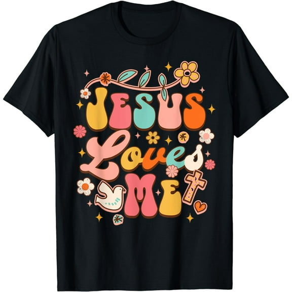 Jesus Loves Me Groovy Christian God Lover Religious Baby T-Shirt
