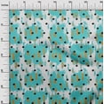 thumbnail image 3 of oneOone Silk Tabby Turquoise Blue Fabric Polka Dress Material Fabric Print Fabric By The Yard 42 Inch Wide, 3 of 6