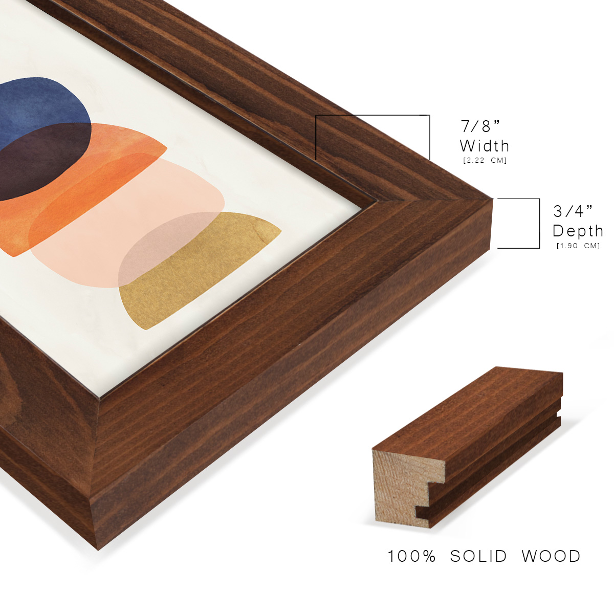 Mod Pods I -Framed Print w/glass-Chestnut