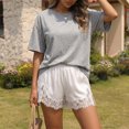 thumbnail image 2 of Lace Shorts for Women Silky Low Rise Boxer Y2k Shorts Summer Causal Lounge Pajama Shorts, M, 2 of 6
