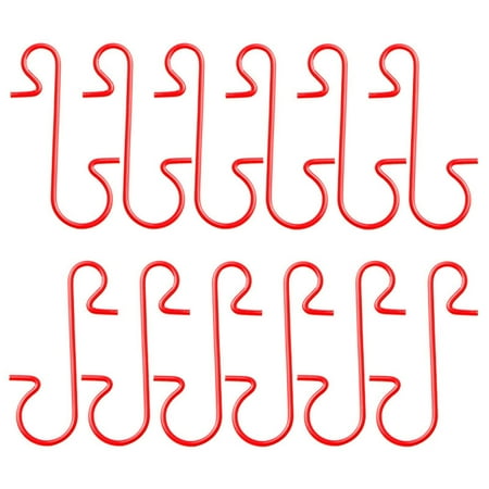 

Ltesdtraw 50pcs Christmas Ornament Hooks Metal Xmas Tree Pendant Hanger S Hook (Red)