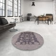 thumbnail image 4 of Ahgly Company Machine Washable Indoor Square Industrial Modern Rosy Brown Pink Area Rugs, 5' Square, 4 of 7