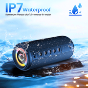 Portable Bluetooth Speaker, Bluetooth 5.4 Wireless Speaker with 20W HD Loud Stereo Sound, 20H Playtime, IP7 Waterproof, LED Lights, TWS Pairing, Built-in Mic, for Outdoor, Party, Home, Gift