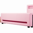 thumbnail image 5 of Euroco Upholstered Full Size Platform Bed with LED Light and USB Ports, 2 Drawers, Pink, 5 of 12