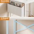 thumbnail image 5 of edx 44" Home Office Desk for Small Spaces, Computer Desk with Storage Bag & Hook, Modern Simple Style Study Writing Table for Bedroom, White, 5 of 8