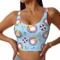 thumbnail image 3 of Goofa Gnome Pool Party Printed Sports Bras for Women, High Impact Running Bra Workout Crop Tank Tops Longline Sports Bra Push up-Medium, 3 of 9