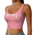 thumbnail image 2 of Bixox Women's Happy Mother's Day Pattern Fitness Navel Tank Top U-Back Yoga Tank Top Sweatshirt Sports Bra, 2 of 7