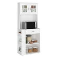 thumbnail image 6 of DEPOT E-SHOP Pantry Cabinet 67" H, 2 Doors, 1 Drawer, 2 Open Storage Shelves, 2 Internal Shelves, 3 Open Side Storage Shelves, White, 6 of 6