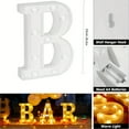 thumbnail image 2 of 3-Pack LED "BAR" Sign Letters, Warm White, Battery-Operated Tabletop Decor for Wedding Birthday Christmas Party Home Kitchen, 2 of 7