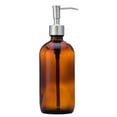 thumbnail image 5 of Amber Glass Jar Soap and Lotion Dispenser with Stainless Steel Pump - 16 oz - by Jarmazing Products, 5 of 5
