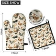 thumbnail image 6 of Beige Chicken Rooster Pattern Kitchen Oven Mitt and Pot Holder Sets 4 Pcs for Baking, Cooking and Grilling, Heat Resistant Up To 392 °F, 6 of 7