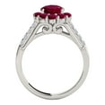 thumbnail image 4 of Aonejewelry 1 Carat Halo Created Ruby Diamond Engagement Ring In 14k Solid White Gold, 4 of 4