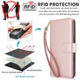 thumbnail image 5 of Premium PU Leather Wallet Case for iPhone 15 Plus, Classic with Card Slots Magnetic Closure RFID Protection Wrist Strap Kickstand Shockproof Flip Case Cover for iPhone 15 Plus, Rosegold, 5 of 6